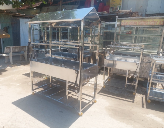 LÒ QUAY GÀ VỊT NGANG 1M35 BẰNG INOX TỐT BÁN THANH LÝ